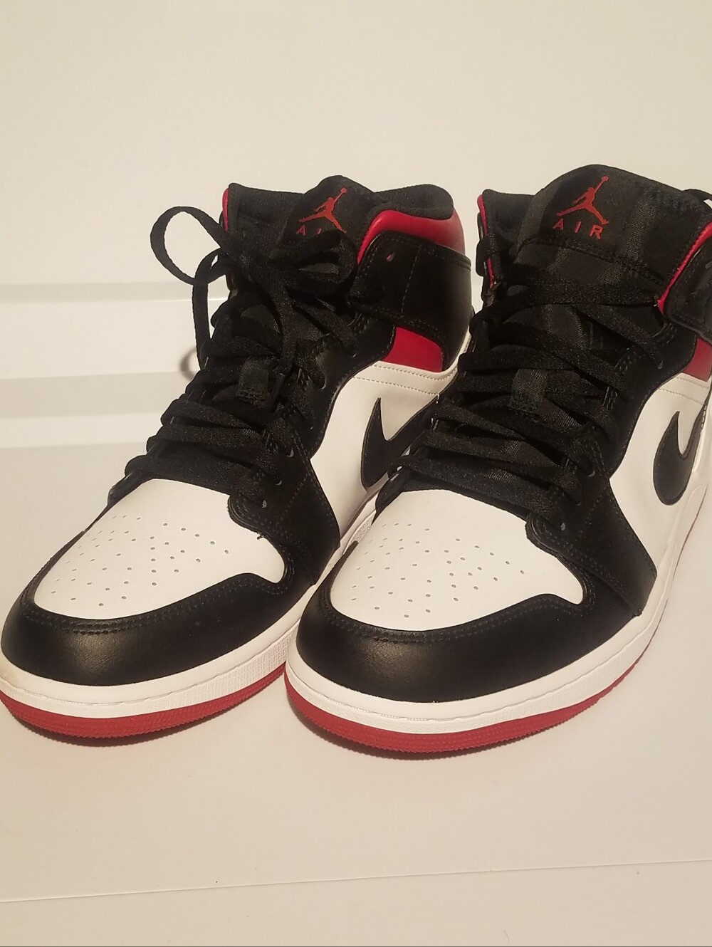 Men's Nike Jordan Air High White Black Red Shoes Sneakers Size 12